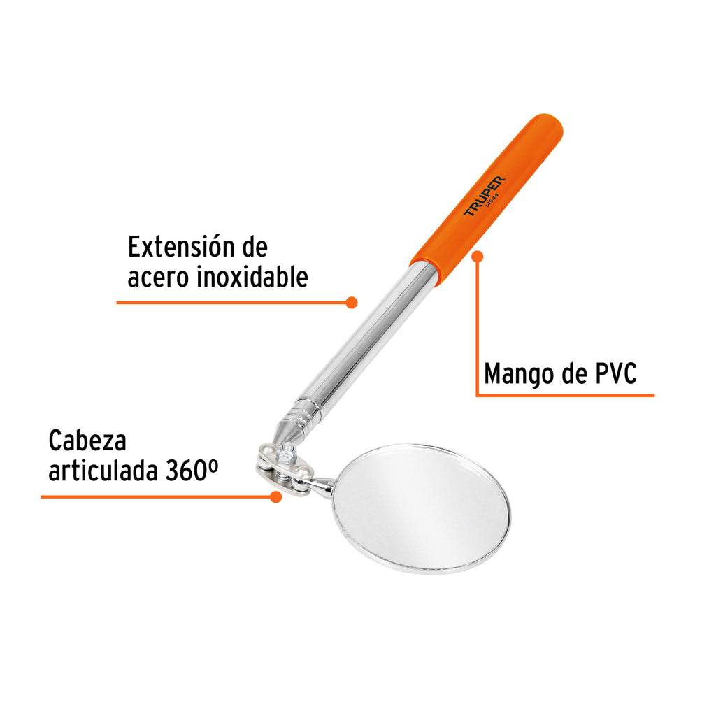 Espejo circular telescópico de inspección, 5 cm, TRUPER ESP-TEL (14544)