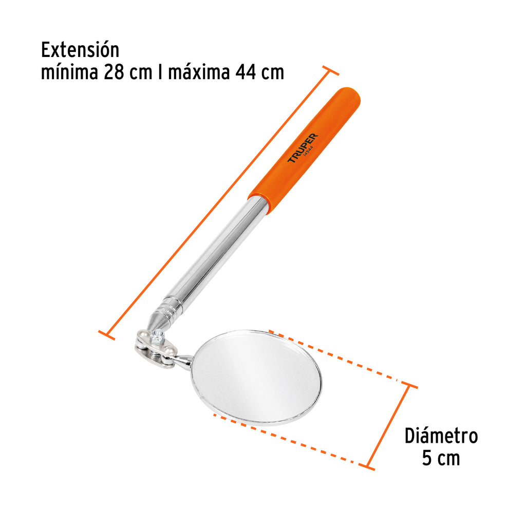 Espejo circular telescópico de inspección, 5 cm, TRUPER ESP-TEL (14544)