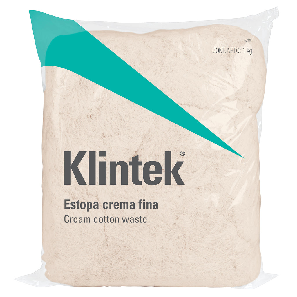 Bolsa de 1 kg de estopa color crema, KLINTEK ESTO-1C (57001)