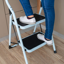 Escalera tubular, plegable, 2 peldaños con barandal, PRETUL  ESTU-2P (24118)