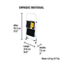 Cargar imagen en el visor de la galería, Escalera tubular, plegable, 2 peldaños con barandal, PRETUL  ESTU-2P (24118)