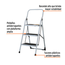 Cargar imagen en el visor de la galería, Escalera tubular, plegable, 3 peldaños, PRETUL ESTU-3P (24120)