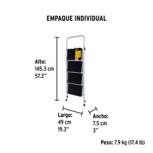 Cargar imagen en el visor de la galería, Escalera tubular, plegable, 4 peldaños, PRETUL ESTU-4P (24122)