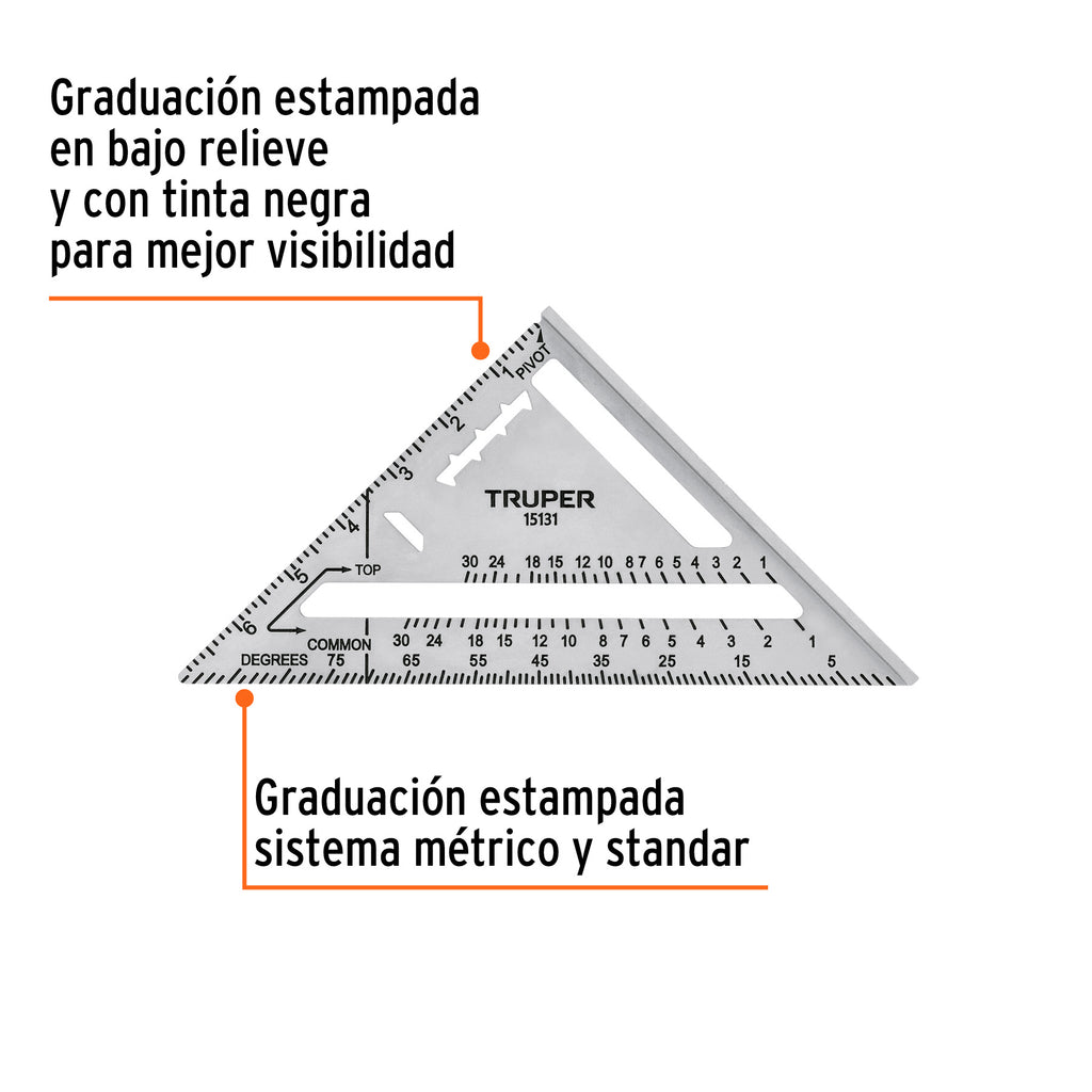 Escuadra 7" de aluminio para muros de yeso, TRUPER ET-7A (15131)