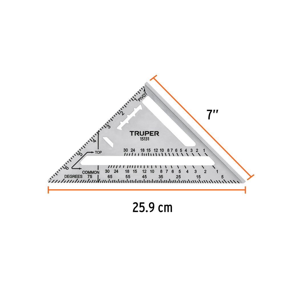 Escuadra 7" de aluminio para muros de yeso, TRUPER ET-7A (15131)