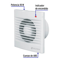 Cargar imagen en el visor de la galería, Extractor de aire de 4&quot;, blanco, VOLTECK EXA-4B (48530)