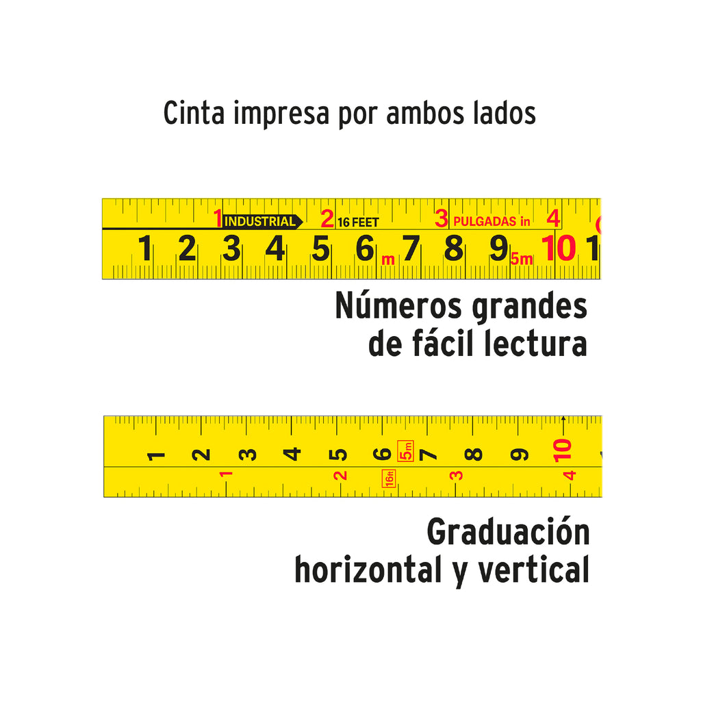 Flexómetro Auto-Lock contra impactos 3 m cinta 16 mm TRUPER FA-3M (10746)