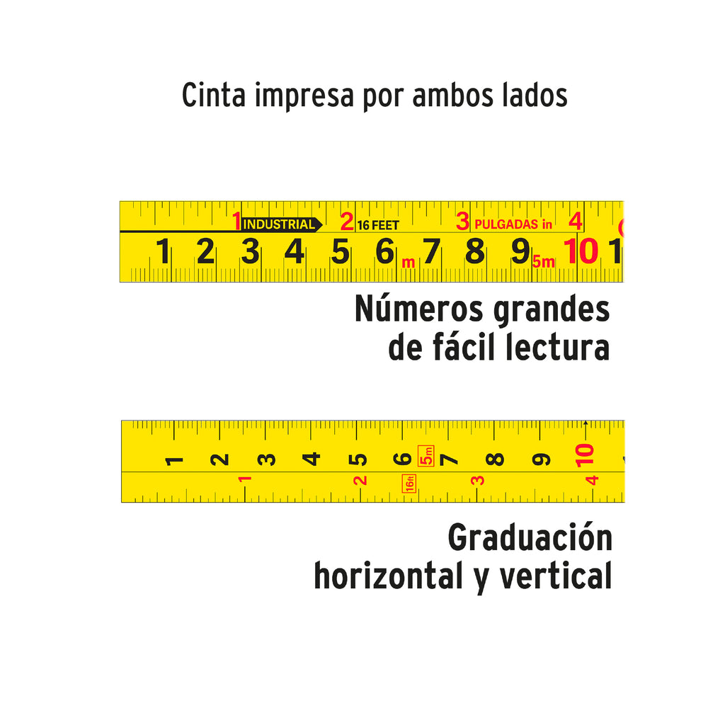 Flexómetro Gripper contra impactos 10 m cinta 32 mm, TRUPER FH-10M (14582)