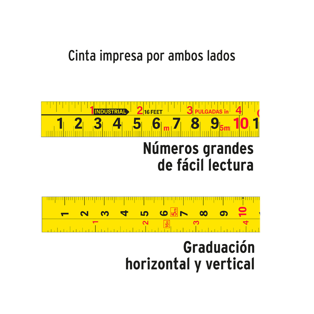 Flexómetro Gripper contra impactos 3 m cinta 13 mm, TRUPER FH-3M (14577)