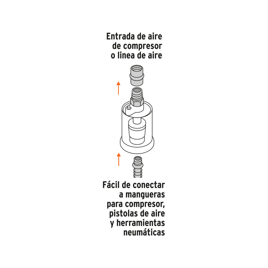 Filtro separador de agua y aceite, cuerda 1/4 NPT, TRUPER  FISE (19027)