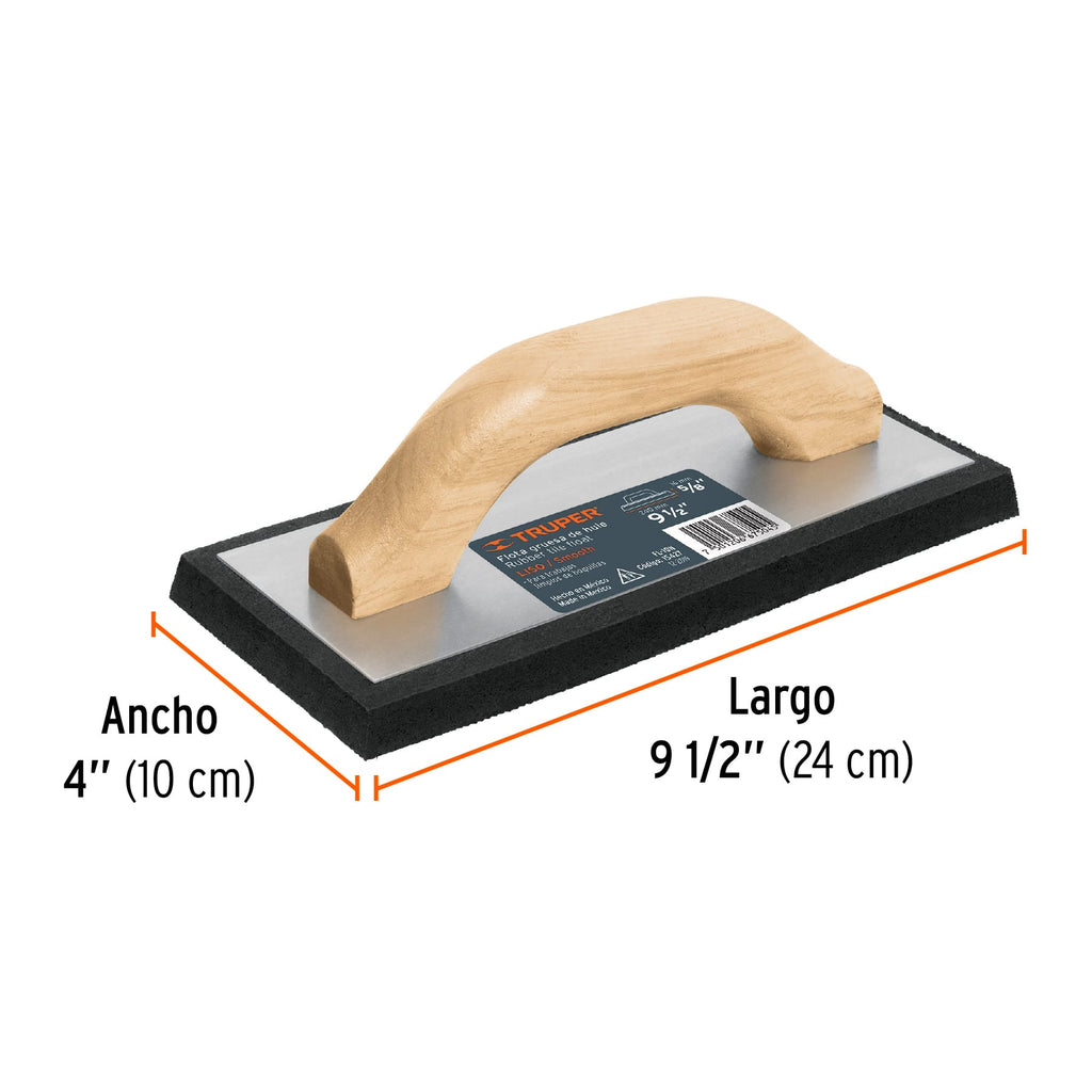 Flota de hule 9-1/2", espesor 5/8", acabado liso, TRUPER FL-10N (15427)