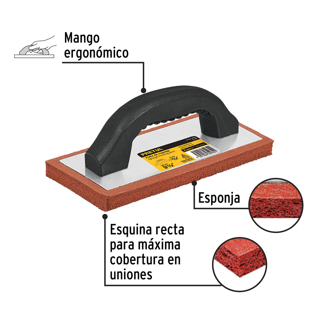 Flota de esponja 9-1/2" espesor 3/4", acabado áspero, PRETUL FL-10P (20180)