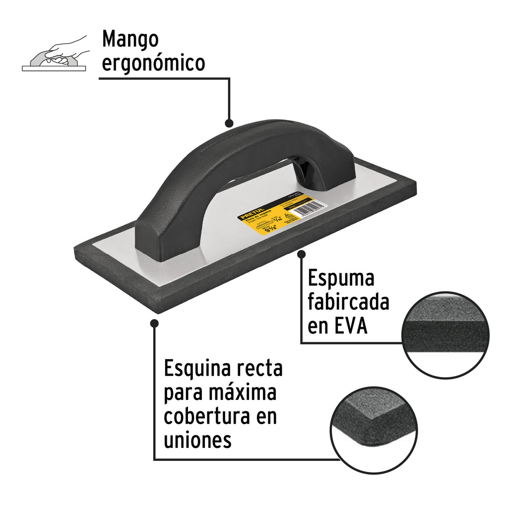 Flota de espuma, 9-1/2", espesor 7/16", acabado liso, PRETUL FL-9NP (25074)