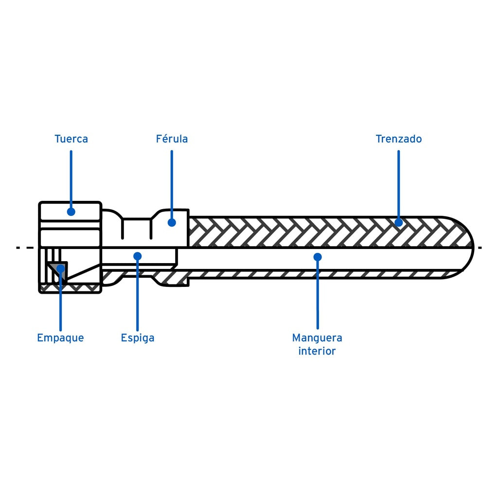 Manguera flexible de aluminio para sanitario FWC-60 (49127)