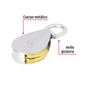 Garrucha metálica para noria de 2
