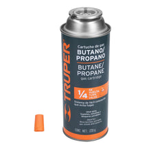 Cargar imagen en el visor de la galería, Lata de gas de 220 g válvula de 1/4 de vuelta, TRUPER GAS-220X (11920)