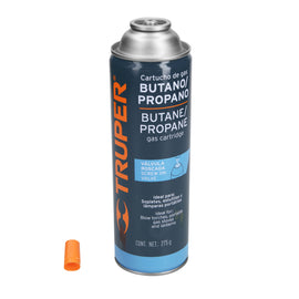 Lata de gas de 275 g con válvula roscada , TRUPER  GAS-275 (11915)