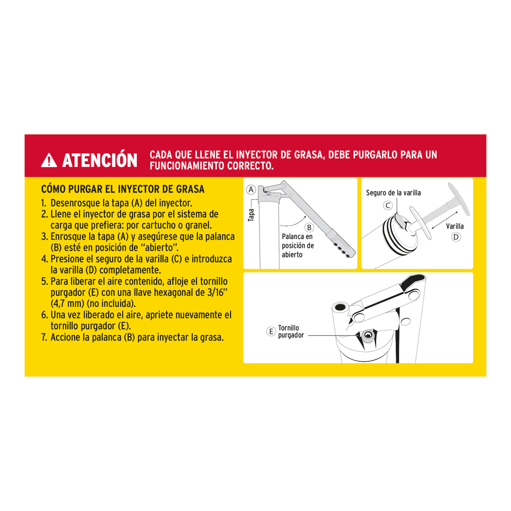 Inyectora de grasa 14 oz, 6000 PSI con grip antiderrapante TRUPER GRAS-13 (14859)