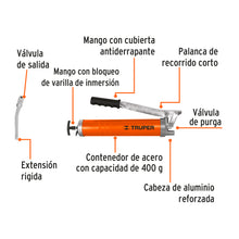 Cargar imagen en el visor de la galería, Inyectora de grasa 14 oz, 8000 PSI con grip antiderrapante TRUPER GRAS-14 (14860)