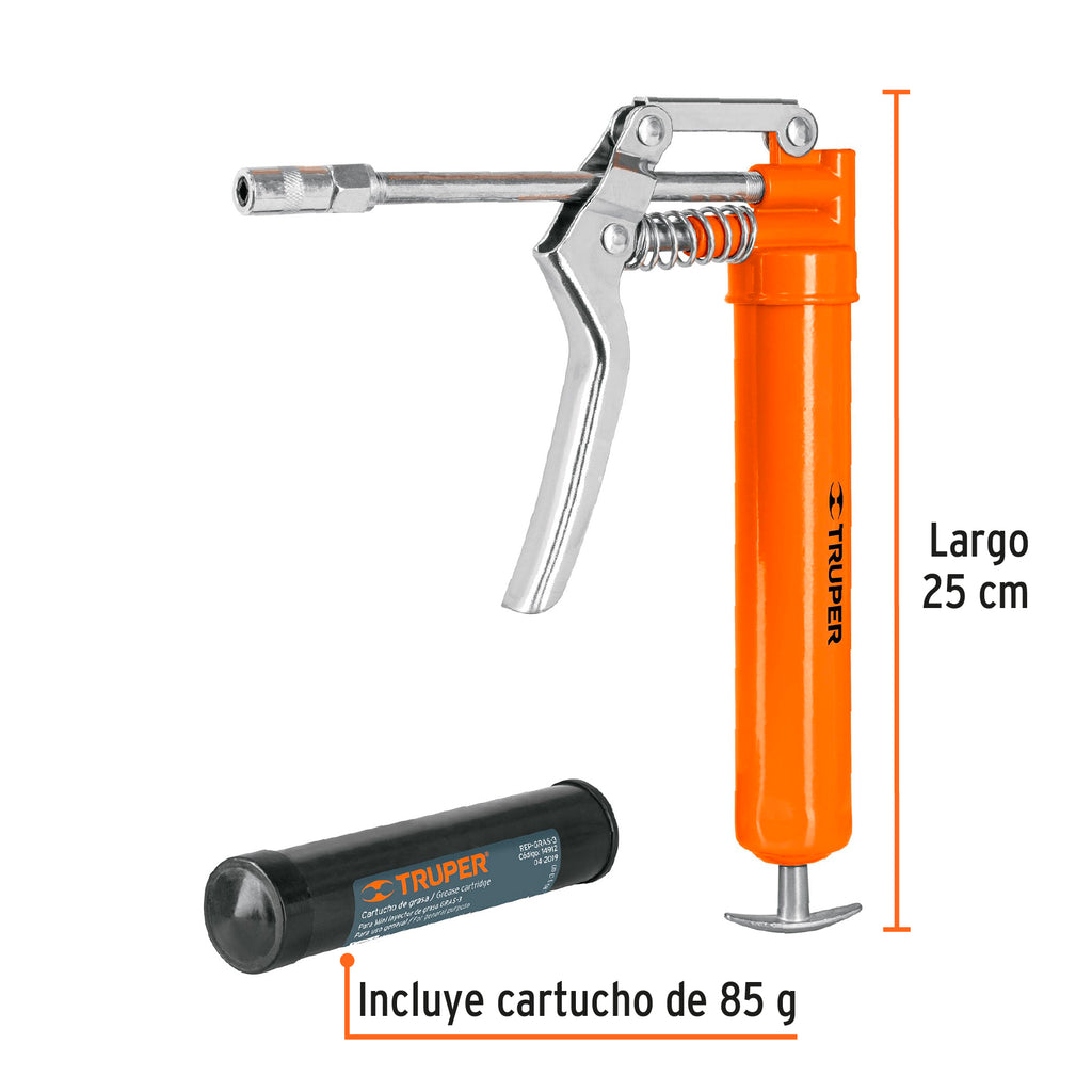 Mini inyector de grasa 3 oz, 3000 PSI, TRUPER GRAS-3 (14911)