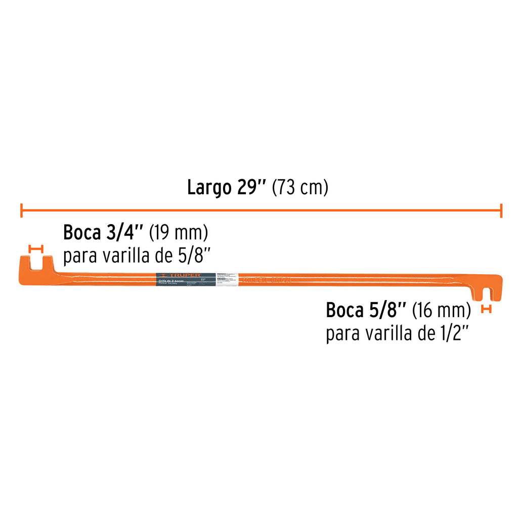 Grifa de dos bocas de 5/8 y 3/4", TRUPER GTR-21 (19800)