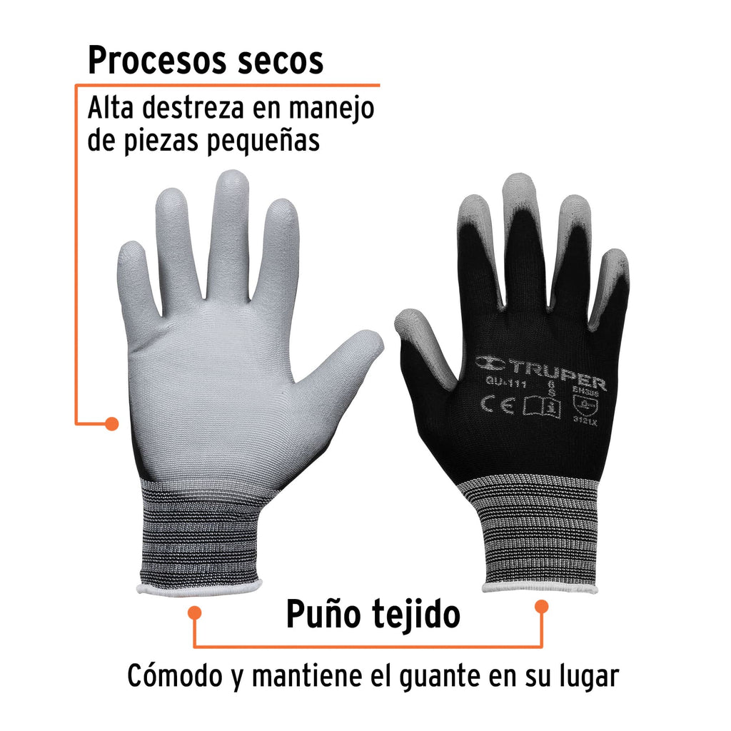 Guantes de nylon recubiertos de poliuretano, CH, TRUPER GU-111 (13290)