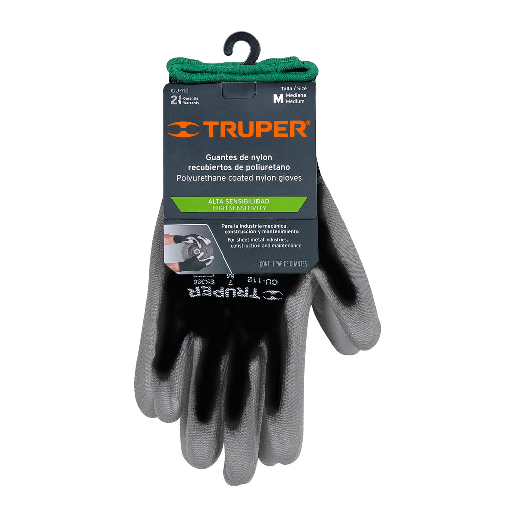 Guantes de nylon recubiertos de poliuretano, M, TRUPER GU-112 (13291)