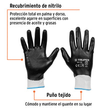 Cargar imagen en el visor de la galería, Guantes de poliéster con recubrimiento de nitrilo, M, TRUPER GU-152 (18026)