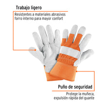 Cargar imagen en el visor de la galería, Guantes de carnaza y loneta, unitalla, TRUPER GU-235 (14245)