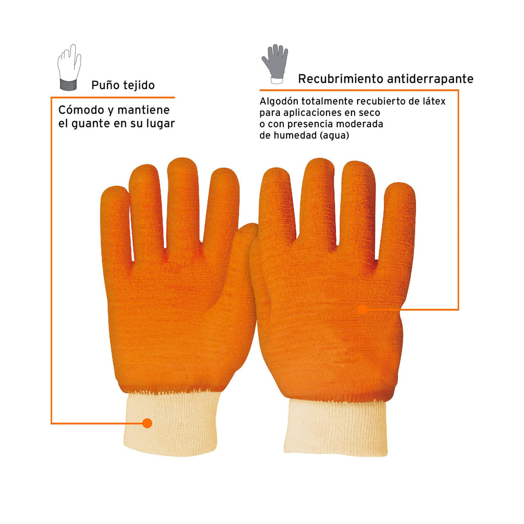 Guantes de algodón recubrimiento de latex, unitalla, TRUPER GU-435 (14248)