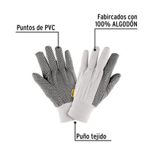 Cargar imagen en el visor de la galería, Guantes de algodón con puntos PVC en palma, unitalla, PRETUL GU-455 (20330)