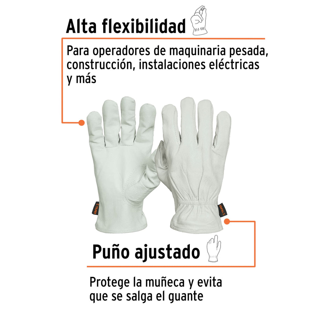 Guantes de piel de cabra, tipo operador, TRUPER GU-725 (14286)