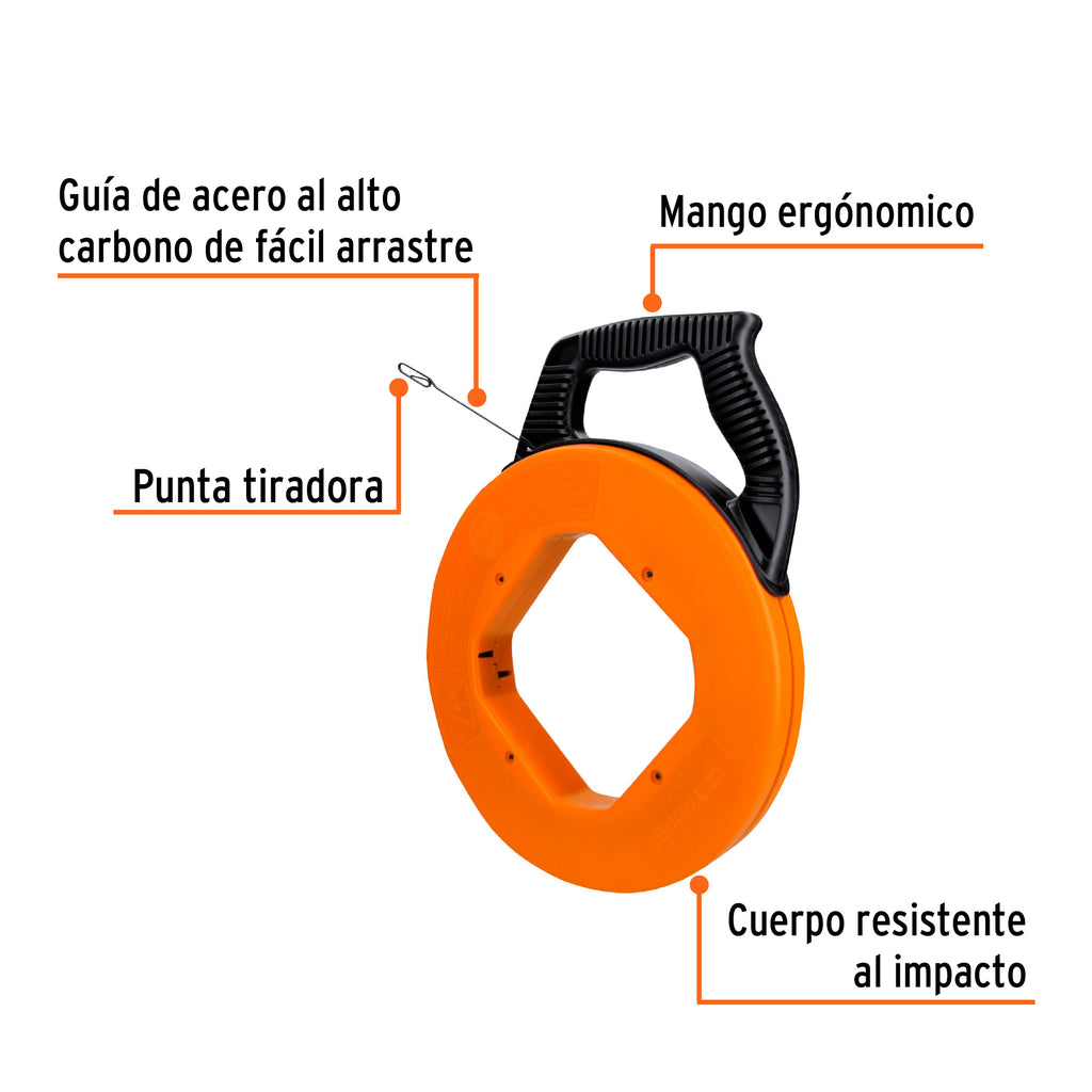 Guía de acero de 30 m para cable, TRUPER GUIA-30 (17752)