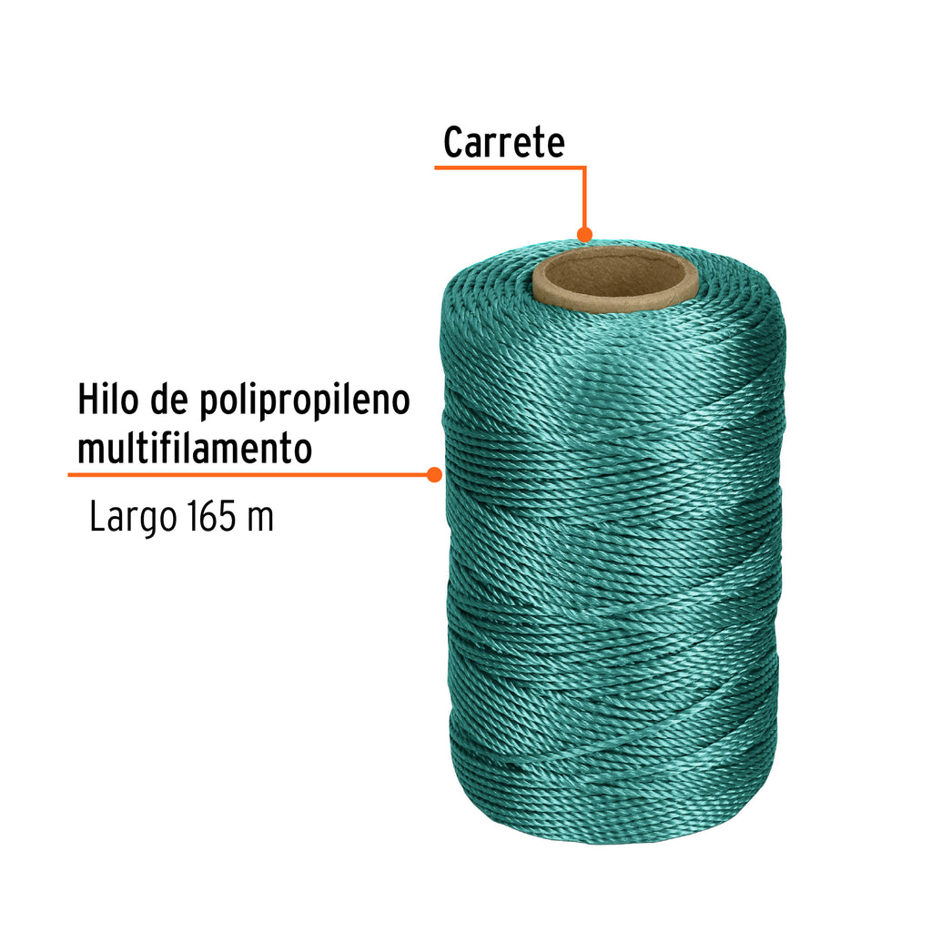 Hilo de albañil verde carrete con 165m, TRUPER HIL-165V (14060)