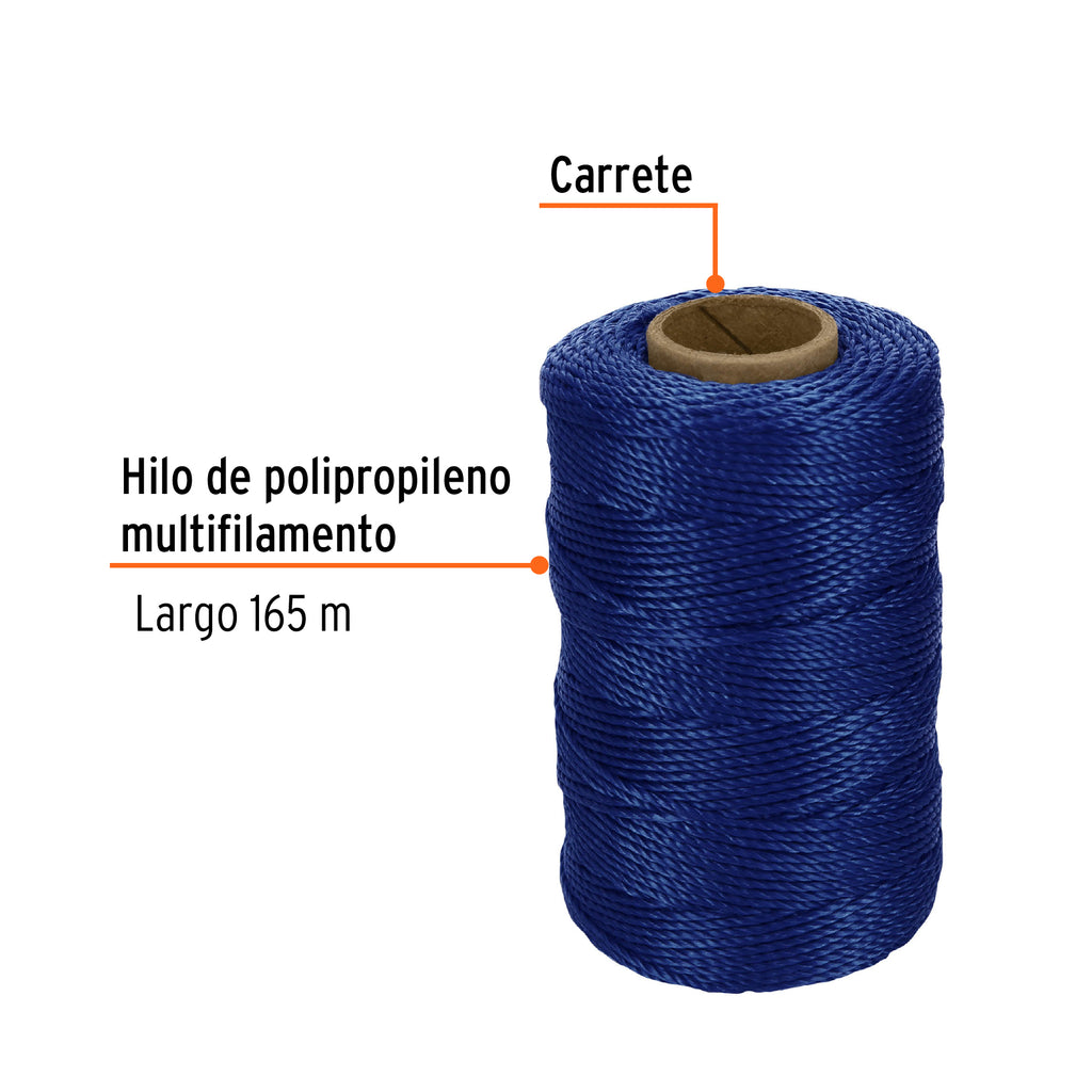 Hilo para albañil azul carrete con 165m, TRUPER HIL-165Z (14057)