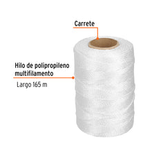 Cargar imagen en el visor de la galería, Hilo para albañil blanco carrete con 165m, TRUPER HIL-165 (12989)