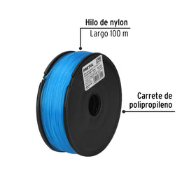 Carrete con 100 m de hilo para pesca azul calibre 0.90 mm PRETUL HIPE- 90 (27066)