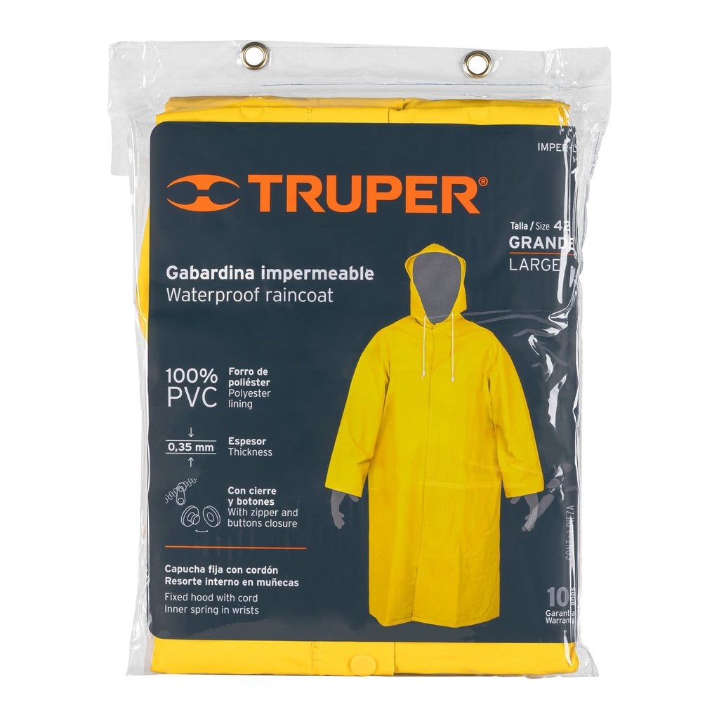 Gabardina impermeable doble capa, talla G, TRUPER IMPER-L (14415)