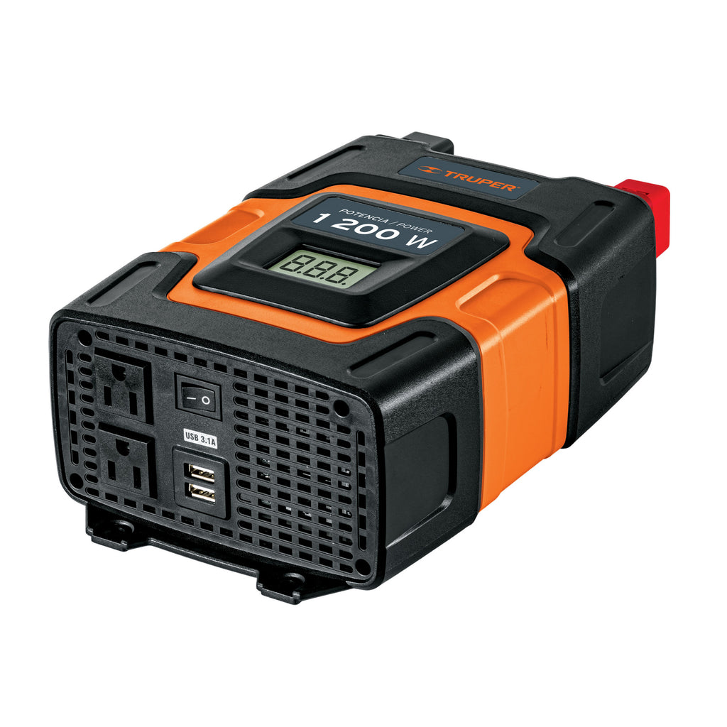 Inversor de corriente de 1200 W con puertos USB, TRUPER INCO-1000 (10491)