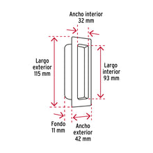 Cargar imagen en el visor de la galería, Jaladera de embutir cuadrada acabado latón brillante, HERMEX JALE-11 (48991)