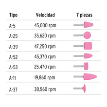 Cargar imagen en el visor de la galería, Juego de 7 piedras montadas zanco 1/4&quot;, uso general, TRUPER JPM-7 (12446)