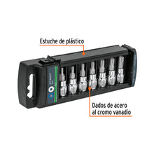 Cargar imagen en el visor de la galería, Juego de 7 dados cuadro 3/8&quot; punta torx, TRUPER JPT-3/8X7T (14171)