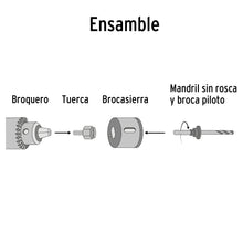 Cargar imagen en el visor de la galería, Juego de 4 brocasierras acero al carbono y 1 mandril, PRETUL KIT-5P (23550)