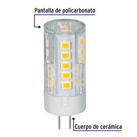 Lámpara de LED tipo cápsula 3 W base G4 luz cálida, blíster, VOLTECK LED-43C (48103)