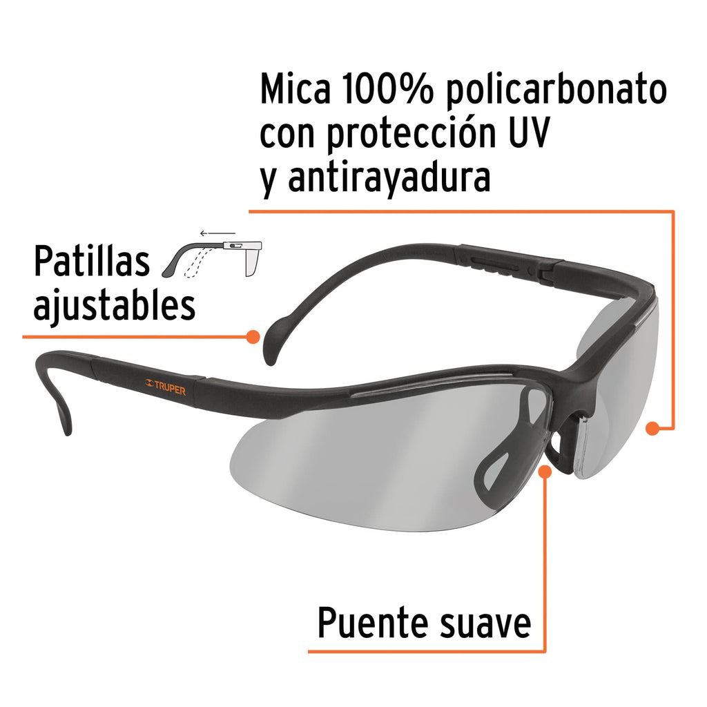 Lentes de seguridad interior-exterior, TRUPER LEDE-IE (10824)