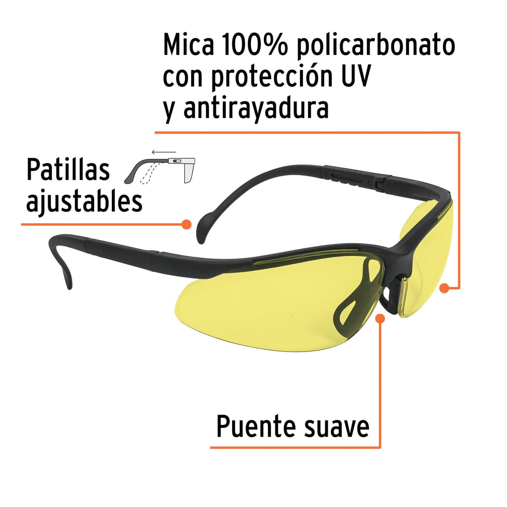 Lentes de seguridad amarillos, TRUPER LEDE-SA (14304)