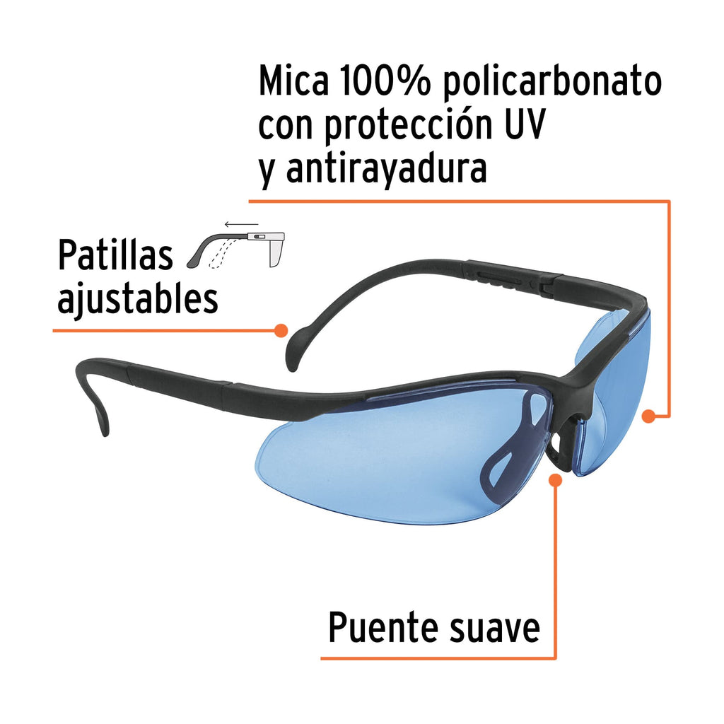 Lentes de seguridad azules, TRUPER LEDE-SZ (14303)