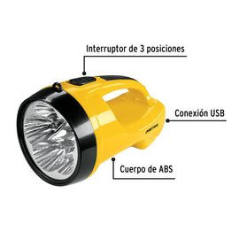 Linterna reflectora LED 260 lm, recargable, PRETUL LIRE-145P (24091)