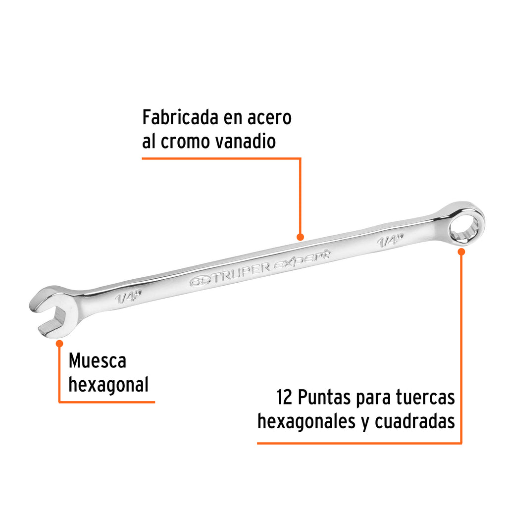 Llave inglesa 1/4" x 125 mm de largo, TRUPER Expert LL-2008 (15590)