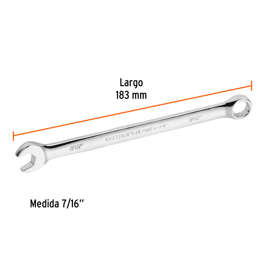 Llave inglesa  7/16" x 183 mm de largo, TRUPER Expert LL-2014 (15593)